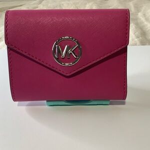 Michael Kors Fuchsia Wallet with Silver Logo